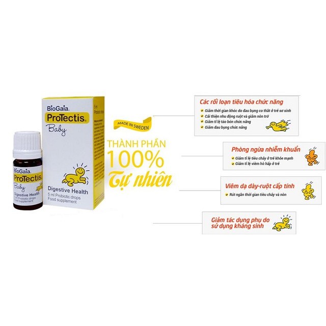 BioGaia Protectis Baby Drops - Men Vi Sinh giúp bé tiêu hóa tốt, tăng sức đề kháng từ sơ sinh (5ml) -CN292