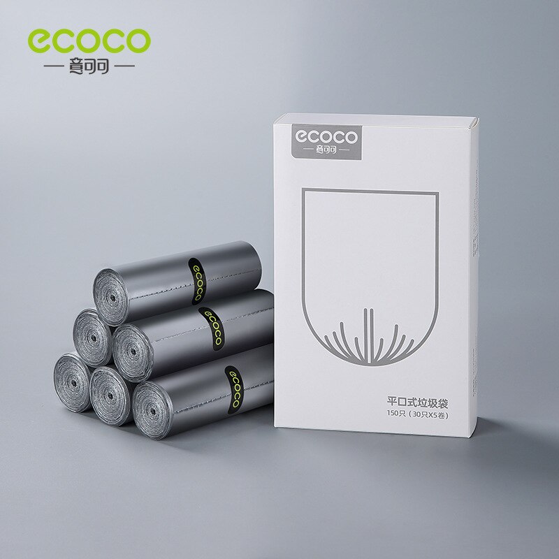 Túi đựng rác gia đình ECOCO bằng nhựa kiểu dây rút miệng phẳng cỡ lớn tiện dụng cho nhà bếp