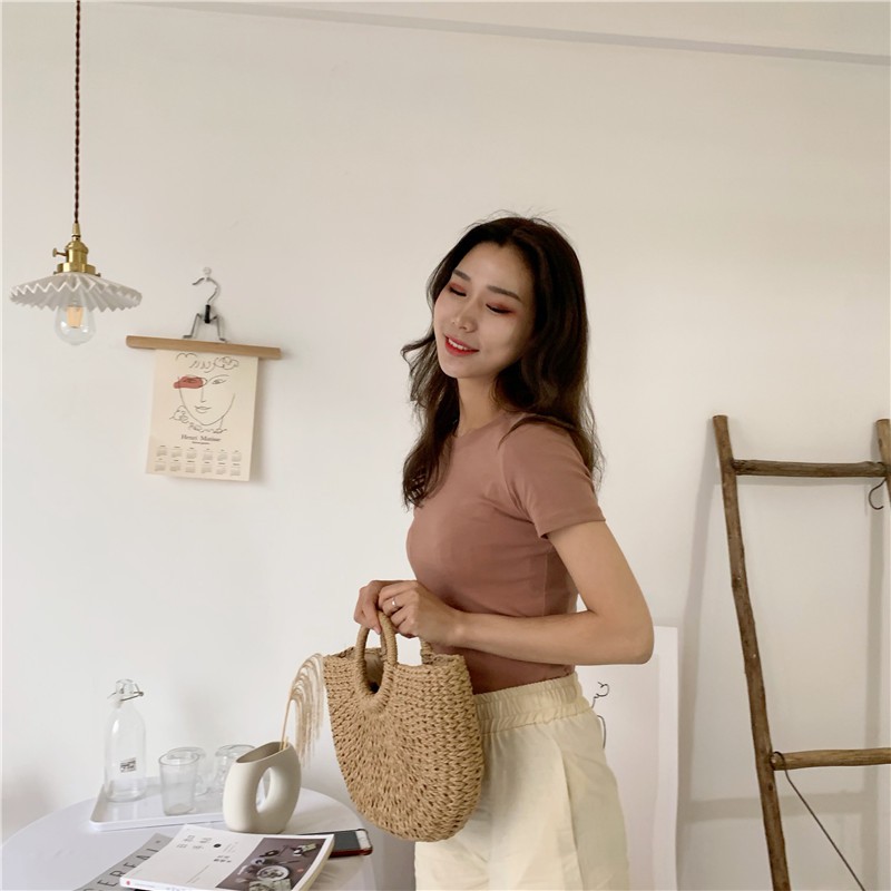 Áo thun nữ trơn cổ tròn HABO AT12 | BigBuy360 - bigbuy360.vn