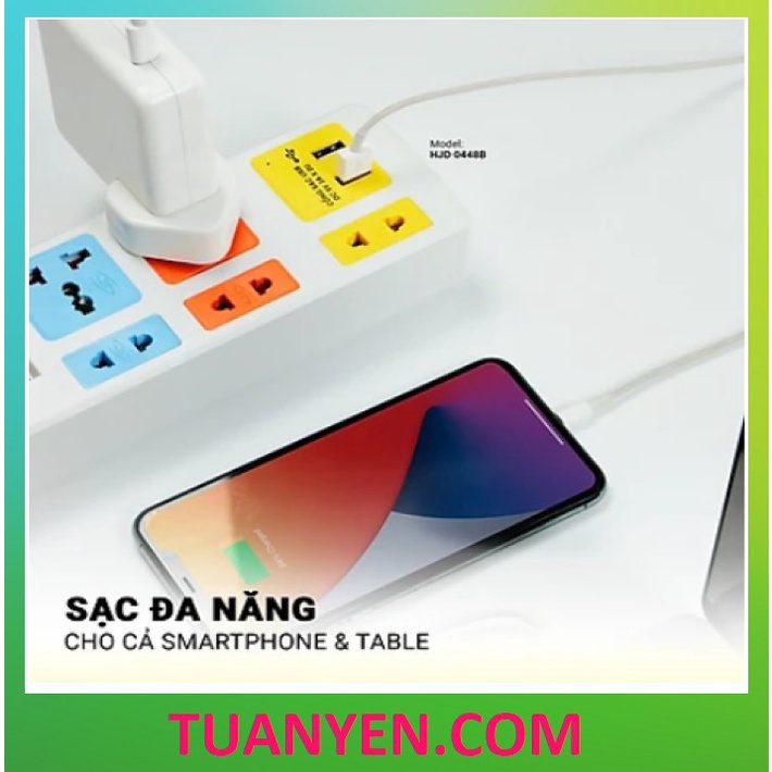 Ổ cắm điện đa năng 3300W Honjianda Có USB 0448B-2U, 0448B, AT0655B-2U, AT0666B-2U Dây 3m - an toàn chống quá tải