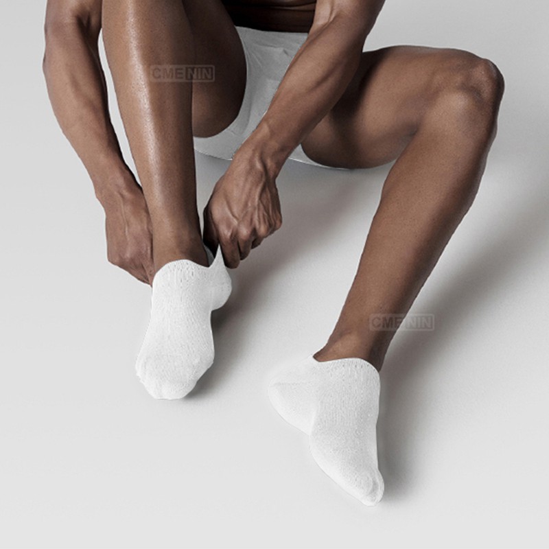 READY STOCK  3PCS Men Women Cotton Ankle Socks Athletic Casual Solid Stripe Comfortable Sock Black White Grey SK01