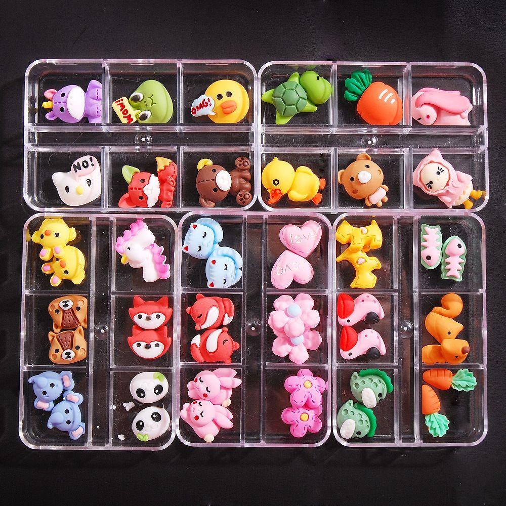 OCEANMAP Phụ Kiện Trang Trí Móng Tay Hình Động Vật Hoạt Hình Xinh Xắn