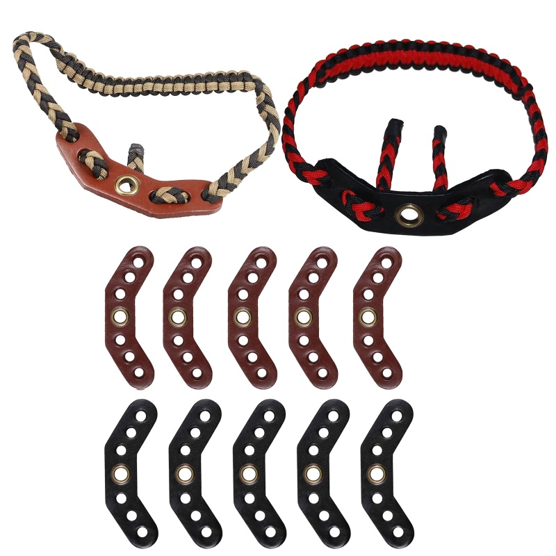 Set 5 Đai Da Đeo Cổ Tay Gắn Cung Thủ Kèm Vòng Kim Loại Chuyên Dụng