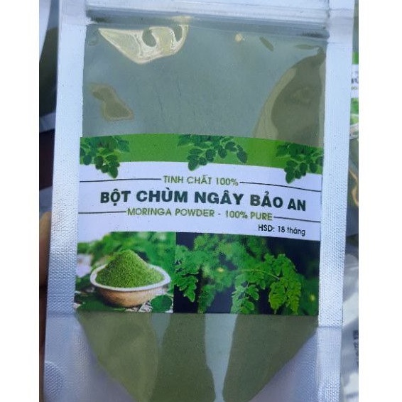 Bột lá chùm ngây nguyên chất 100g( đồ ăn dặm cho bé rất tốt )