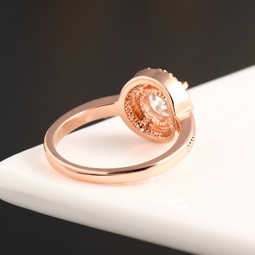Nhẫn Đính Hôn Mạ Vàng / Bạc Đính Đá Zircon Thời Trang Dành Cho Nữ