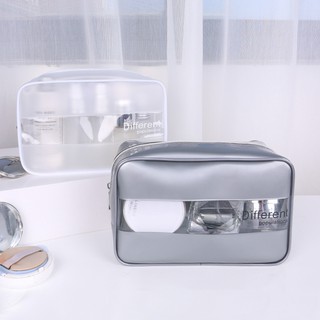 Túi Đựng Đồ Trang Điểm, Mĩ Phẩm Dạng Hộp Đi Du Lịch Trong Suốt Có Viền Chống Thấm Nước Tiện Dụng