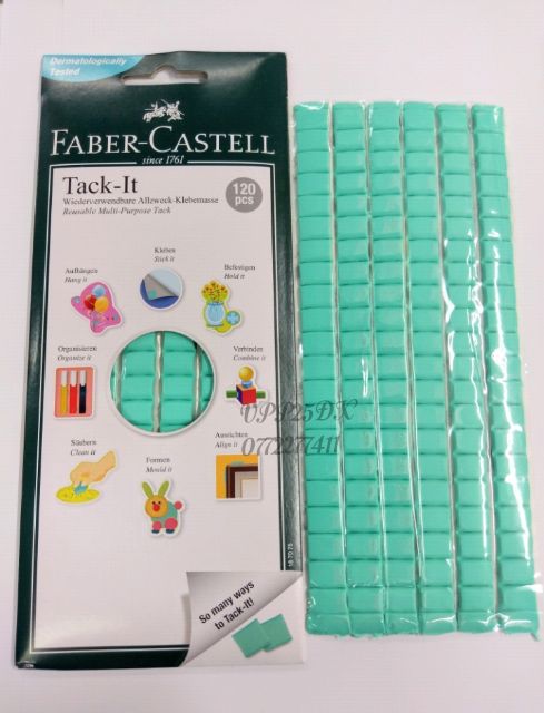 (Vỉ 75g) blu tack-Đất sét dính-miếng dính đa năng-Tack it FaBer CasTELL. 75g-120pcs