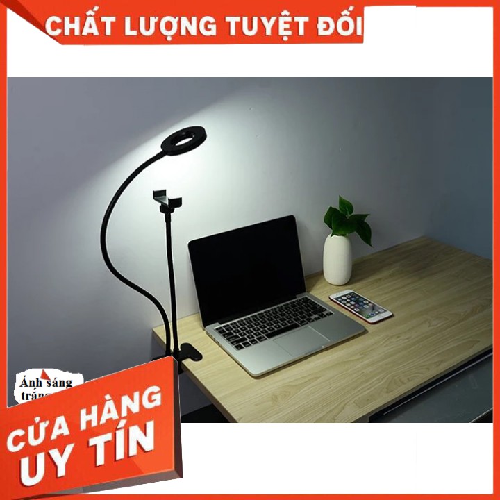 Bộ Đèn Livestream 💖FREE SHIP💖 Bộ giá đỡ điện thoại đèn mic phát livestream kẹp thành bàn 3in1 đa năng - K05 BH: 3 Tháng