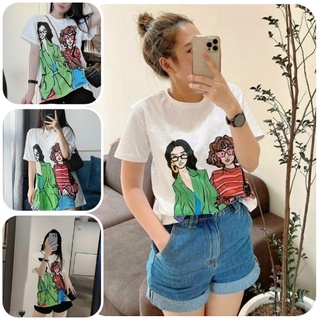 Áo thun unisex hai cô gái tóc xù chất cotton su tnq univer chưa làm ai thất vọng.