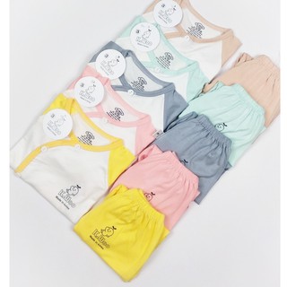 Bộ set quần áo đáp đũng cho bé sơ sinh K.Woo thun lạnh cúc chéo