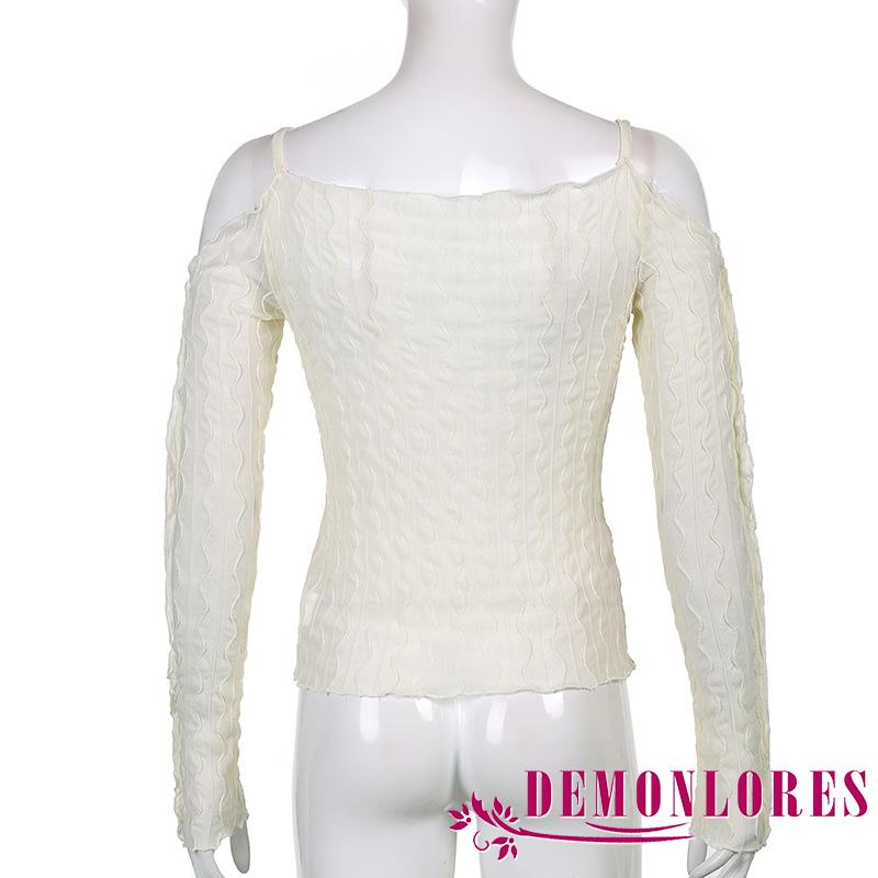 Áo thun tay dài màu trơn xẻ tà thời trang dành cho nữ