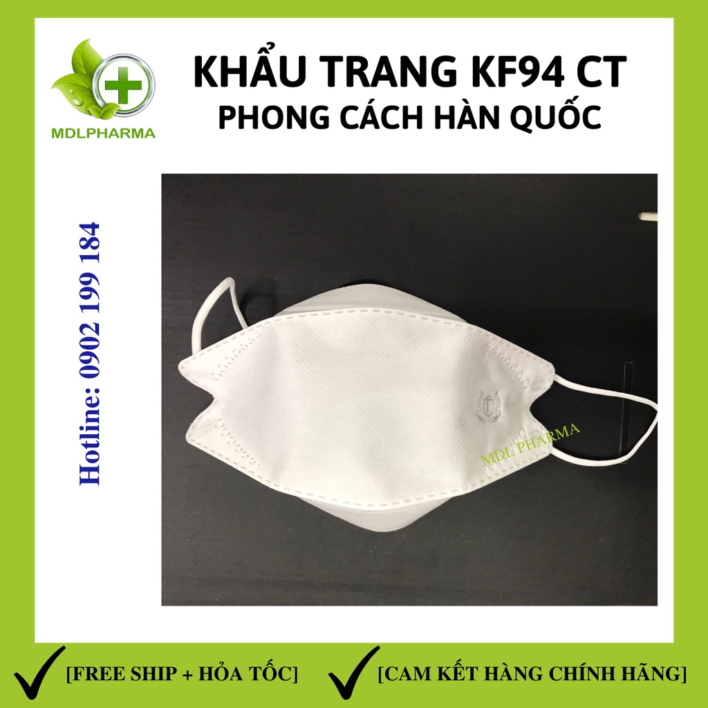 [Túi 10 cái] Khẩu trang KF94, Khẩu trang 4D phong cách Hàn Quốc 4 lớp kháng khuẩn, ôm sát mặt. Hàng công ty chất lượng