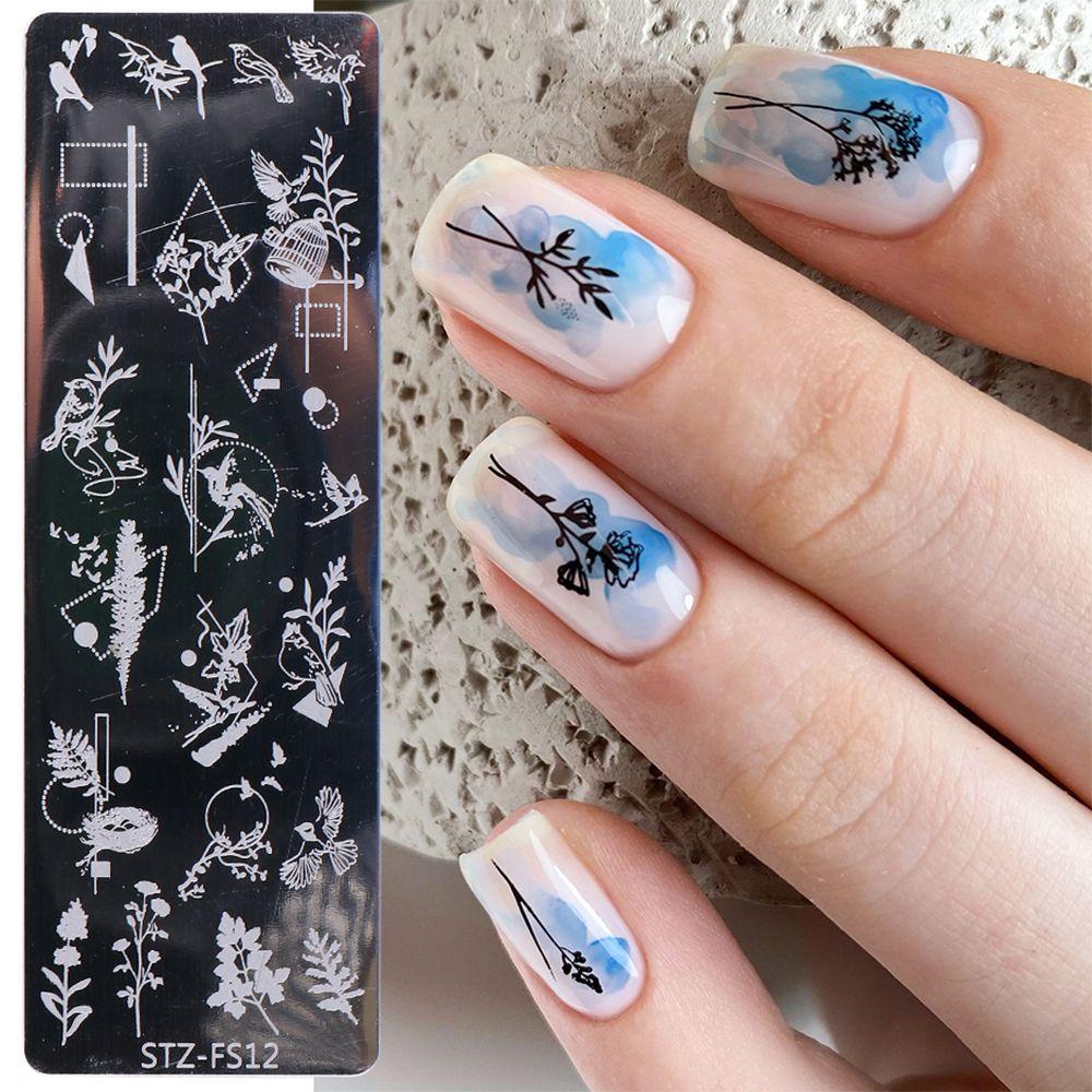 Khuôn Trang Trí Móng Tay Nghệ Thuật Họa Tiết Hoa Hình Học Độc Đáo