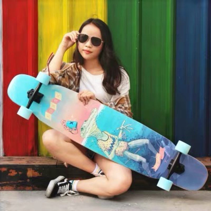 Ván trượt Longboard 120cm gỗ ép 8 lớp có video