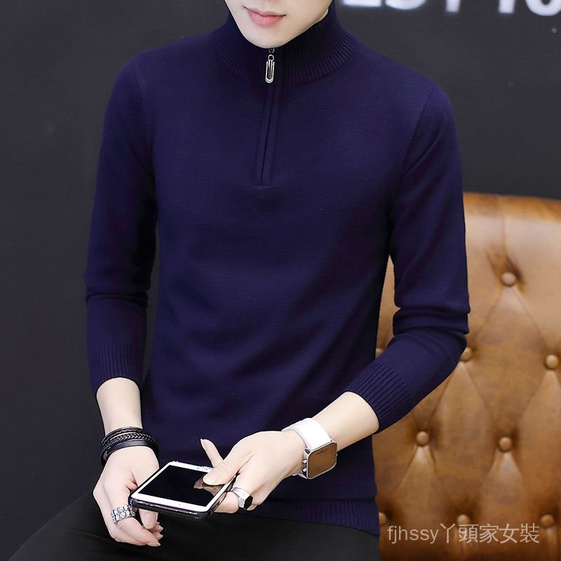 Áo Sweater Cổ Cao Phối Khóa Kéo Chất Nhung Dày Dặn Ấm Áp Cho Nam | BigBuy360 - bigbuy360.vn