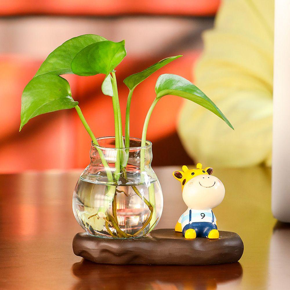 Bình Hoa Thủy Tinh Hình Động Vật Nhỏ Dùng Trang Trí Phòng Khách / Văn Phòng
