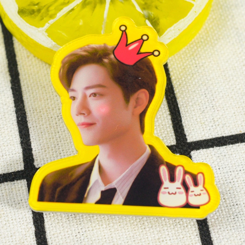 Ghim cài áo hình bằng acrylic họa tiết ngôi sao thần tượng Trung Quốc