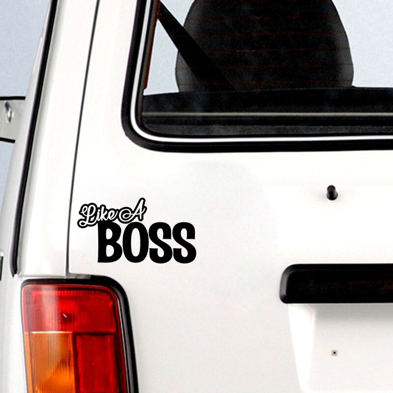 Decal Dán Xe Hơi In Chữ &quot;Like A Boss&quot; 16.3cm X 9cm