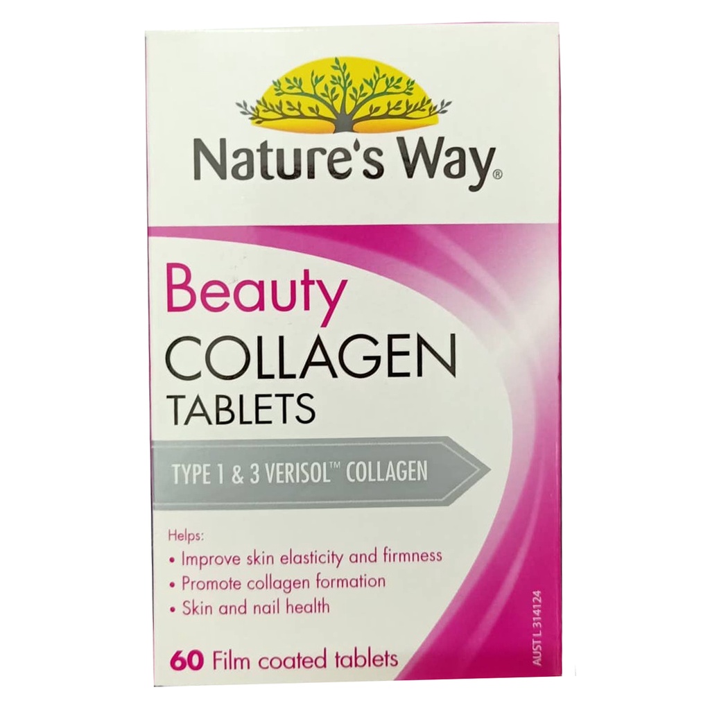 Viên uống đẹp da Beauty Collagen Nature's Way của Úc, 60 viên ( Dạng Viên)