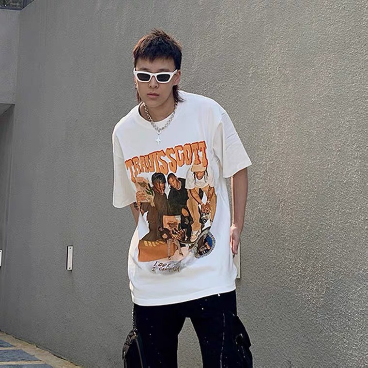 Áo thun tay lỡ nam nữ Travisscott Form Rộng Unisex, Áo Phông Chất Cotton Cao Cấp Top Xu Hướng
