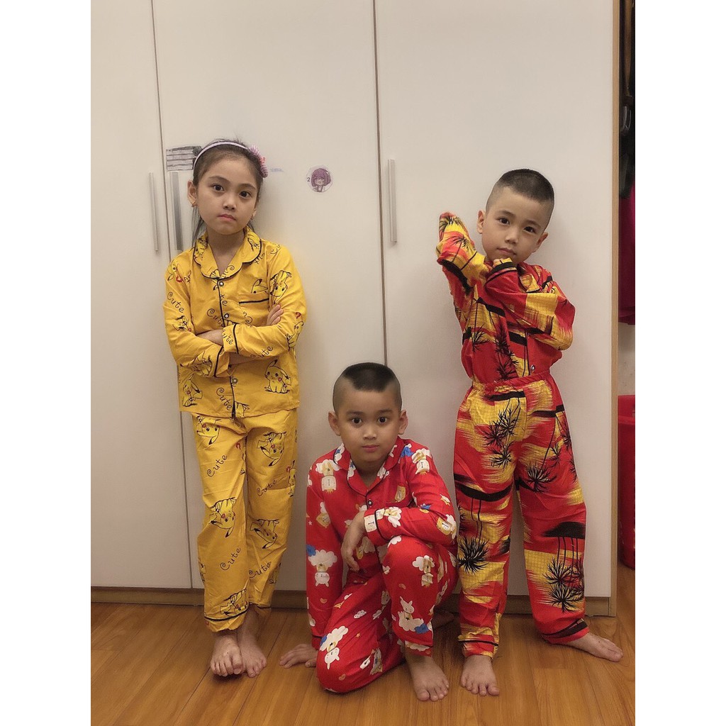 🎁Hót sale🎁, Pijama trẻ em _ DÀI TAY_ chọn nhiều mẫu,  size 15-20 kg chất nhẹ, mát mặc dễ chịu, an toàn cho da cảu bé yêu