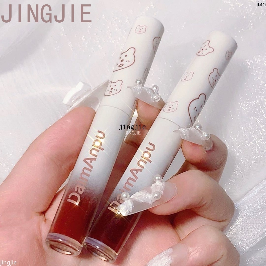 Set 3 Son Bóng Hiệu Ứng Gương Thiết Kế Vỏ Hình Gấu Dễ Thương