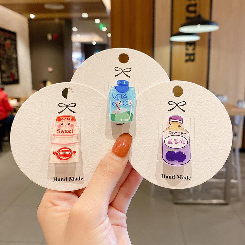 Kẹp Tóc Mái Hình Bình Sữa Và Nước Ngọt Đáng Yêu Cho Nữ Và Bé Gái Phụ Kiện Tóc