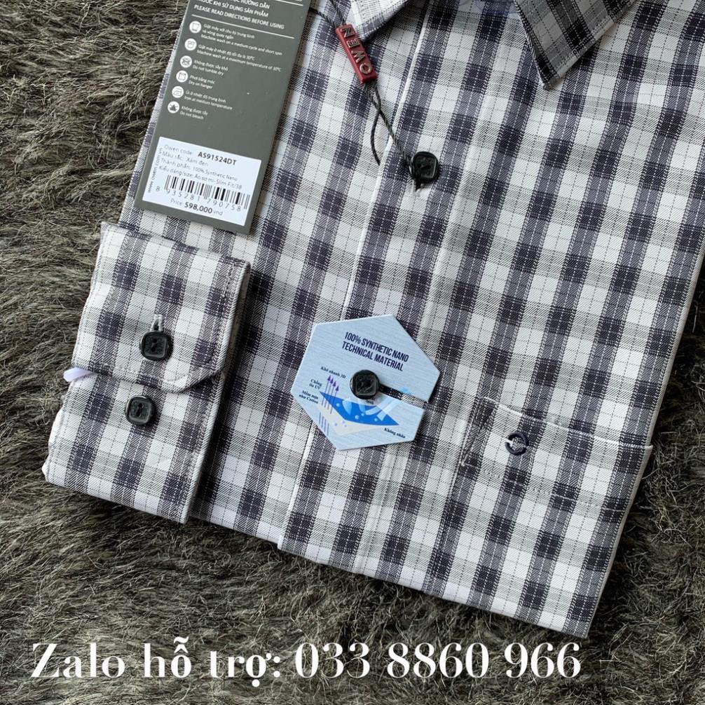 Sale Chính Hãng OWEN - Áo sơ mi dài tay Owen SLIMFIT chất NANO ca rô AR91524 hot 🌺 neww * ! %