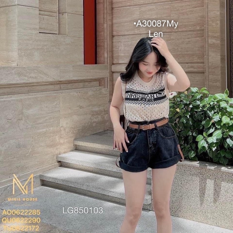 Áo len lưới dior sát nách minie siêu sang chảnh