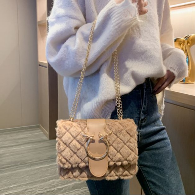 [Mã WAMT2405 giảm 10k đơn 0k] Túi xách nữ đeo chéo lông cừu sang trọng | BigBuy360 - bigbuy360.vn