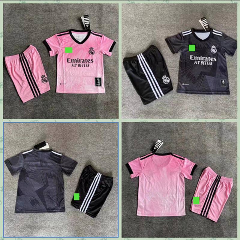 Áo Thun Số 2022-2023 Real Madrid Y-3 Màu Đen/Hồng Cho Bé 22-23