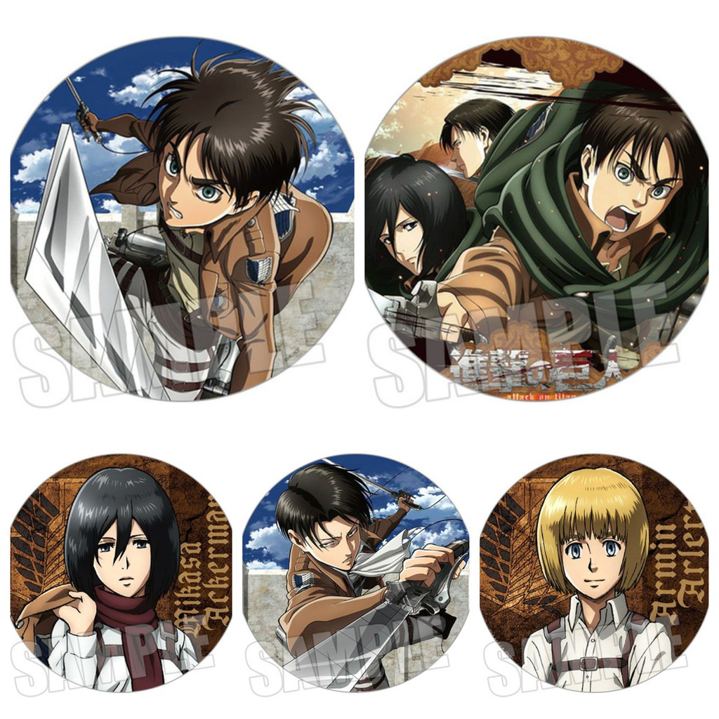 Huy hiệu cài áo IN HÌNH Attack on Titan Đại chiến Titan anime chibi dễ thương tiện lợi m1