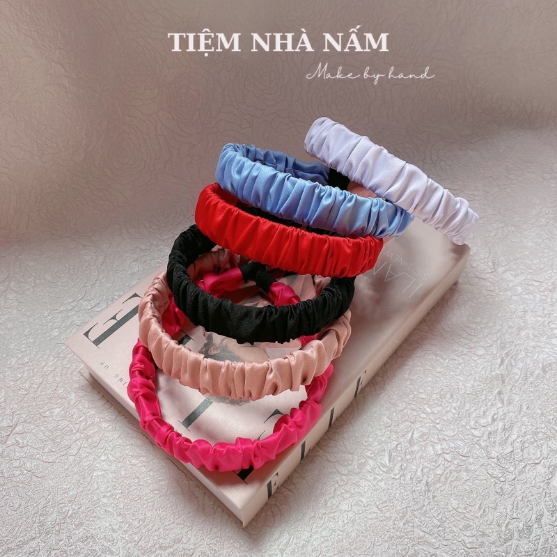 BỜM / CÀI TÓC NHÚN TRƠN BASIC CAO CẤP NHIỀU MÀU - [ Nhà Nấm handmade ]