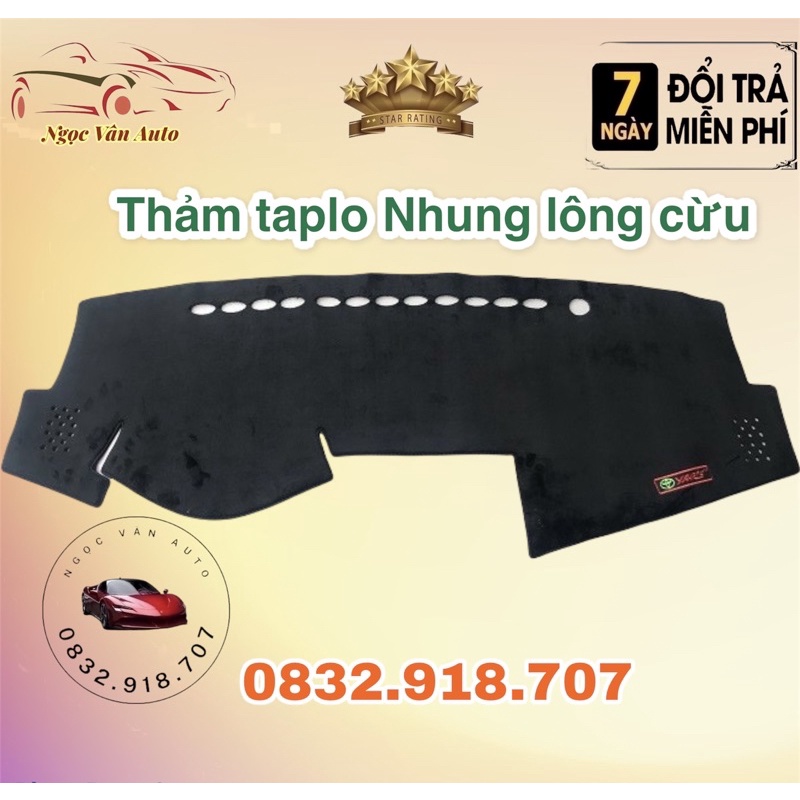 Thảm taplo nhung Yaris 2014 - 2018 - Nhung lông cừu cao cấp