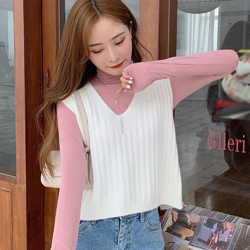 Áo Khoác Dệt Kim Sát Nách Phối Ren Thời Trang Mùa Thu Hàn Quốc Cho Nữ | BigBuy360 - bigbuy360.vn