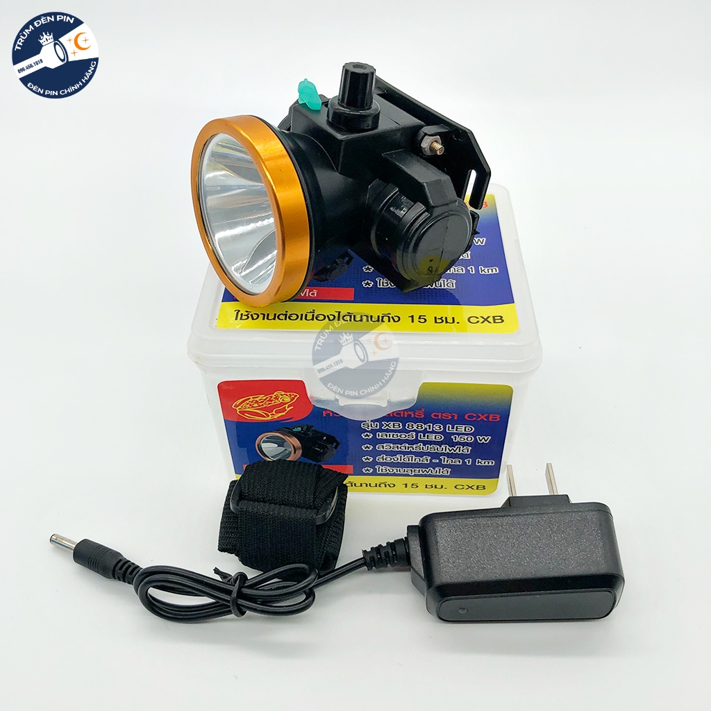 Đèn pin đội đầu CXB 8813 LED 150W siêu sáng chiếu xa chống nước ánh sáng Vàng và Trắng đèn đeo đầu soi ếch dã ngoại | BigBuy360 - bigbuy360.vn