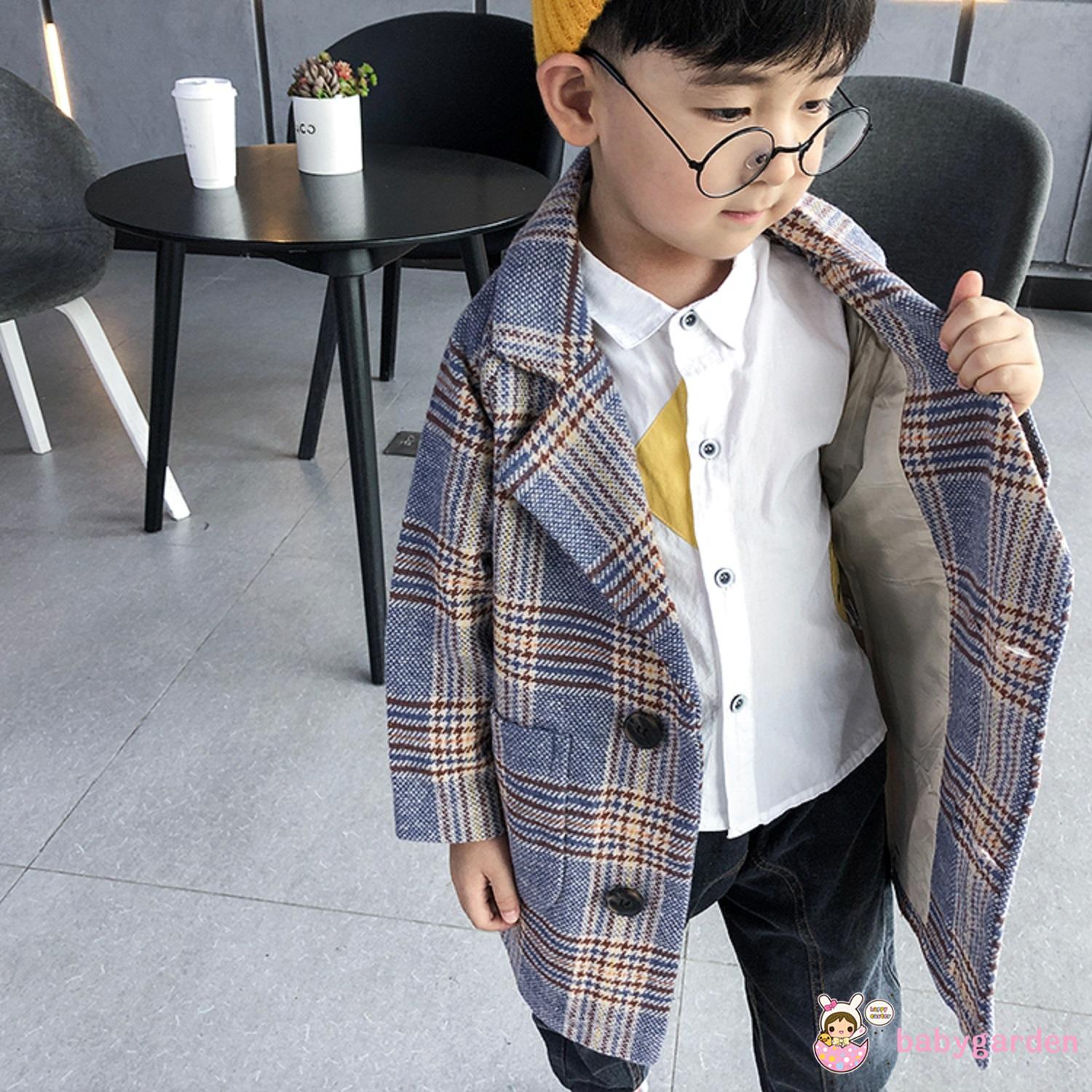 Áo Khoác Blazer Họa Tiết Ca Rô Dành Cho Bé Trai