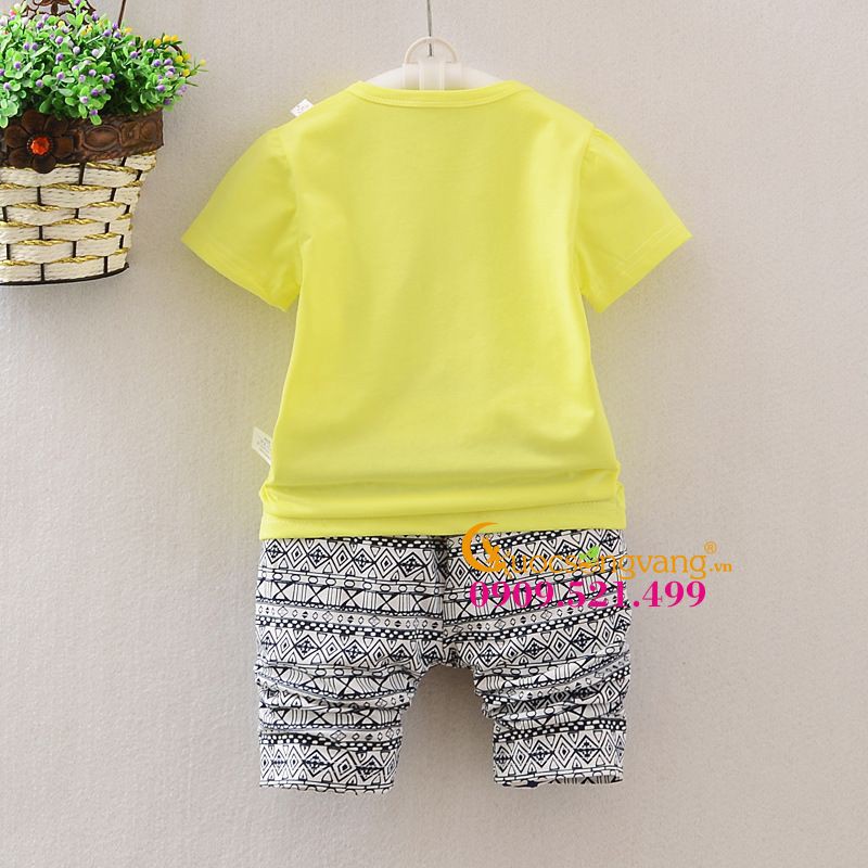 Bộ quần áo bé gái cộc tay set đồ bé gái đẹp GLSET025 vàng Cuocsongvang