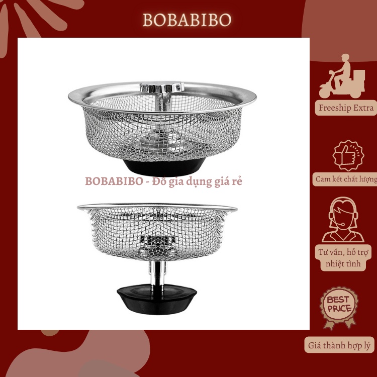 Giỏ Lọc Rác Inox Bồn Rửa Bát, Rổ Lọc Rác Bồn Rửa Bát Inox Không Rỉ Bobabibo