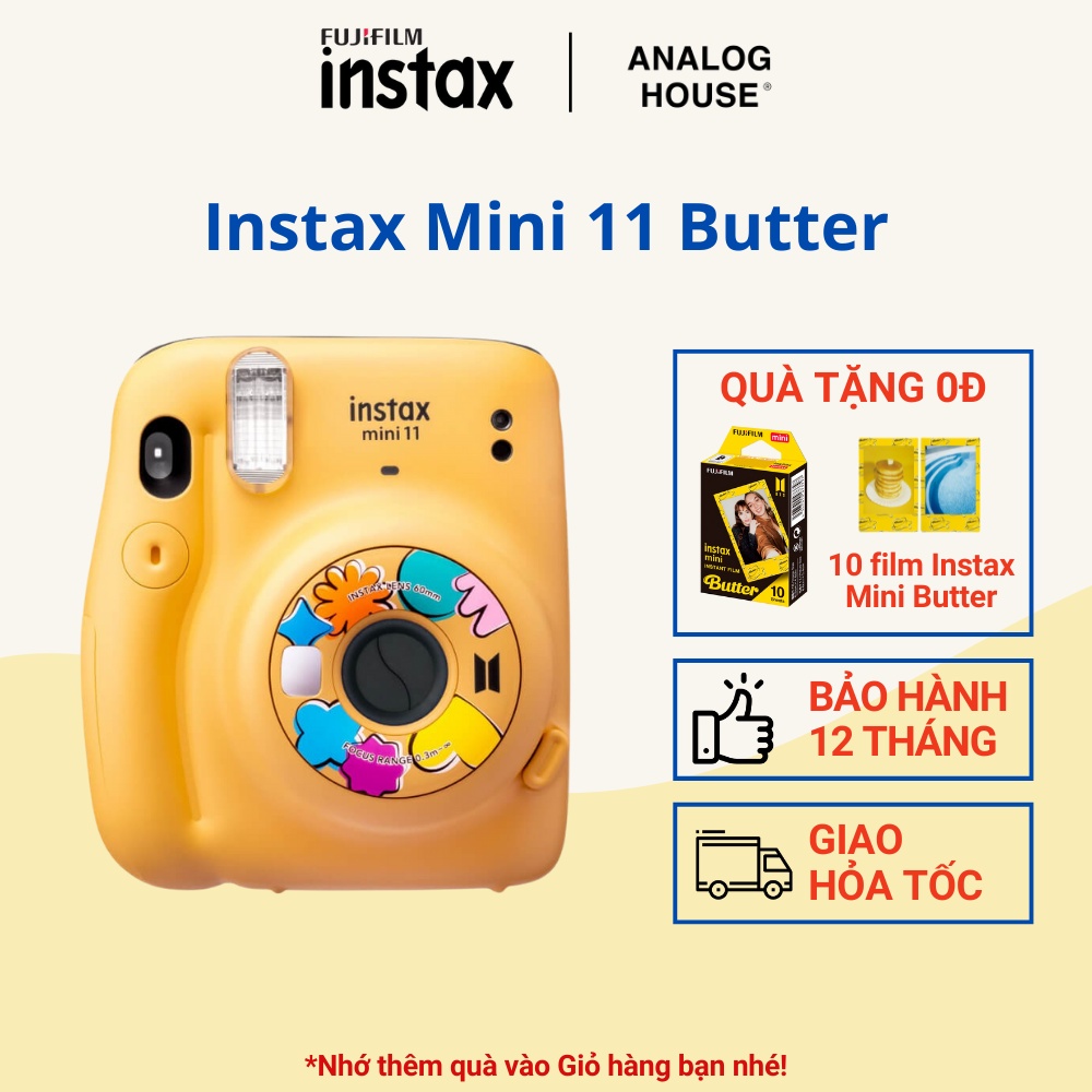 Instax Mini 11 BTS Butter - Máy ảnh lấy liền Fujifilm | Chính hãng - BH 12T - Tặng 10 film