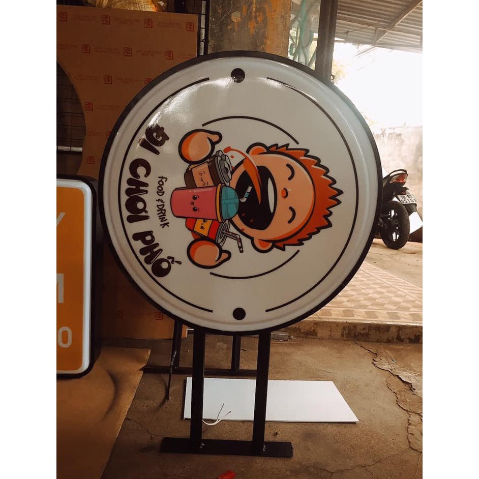 Hộp đèn quảng cáo hút nổi mica - Tròn