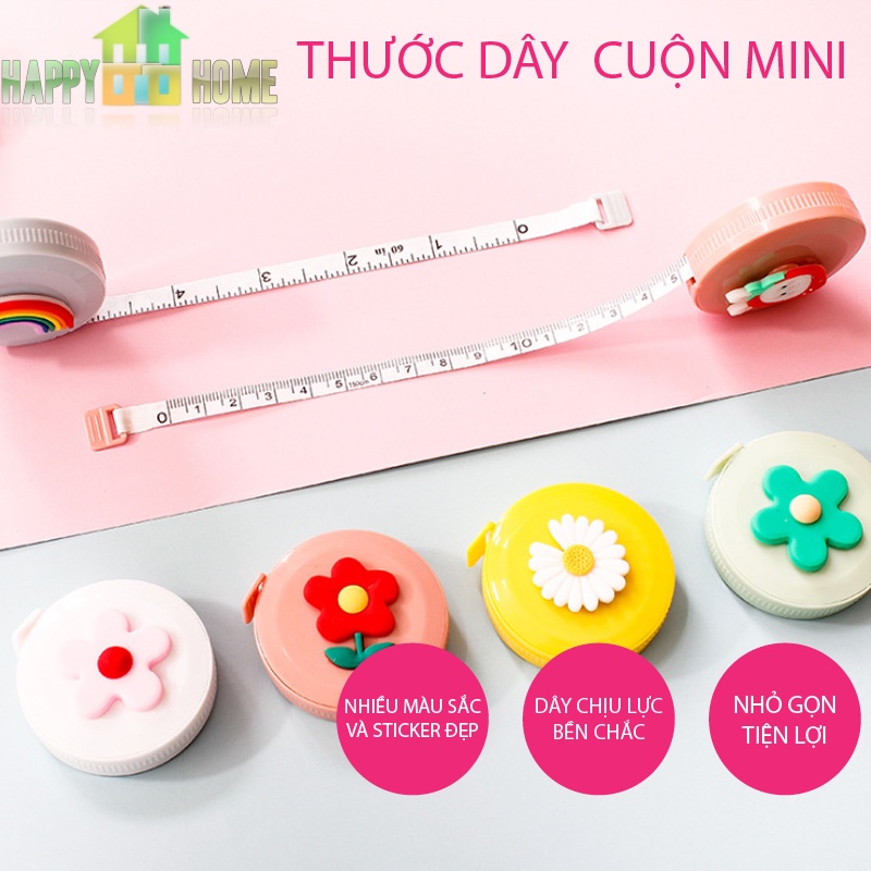 Thước Dây Cuộn Mini Rút Tự Động Hoạt Hình Siêu Dễ Thương