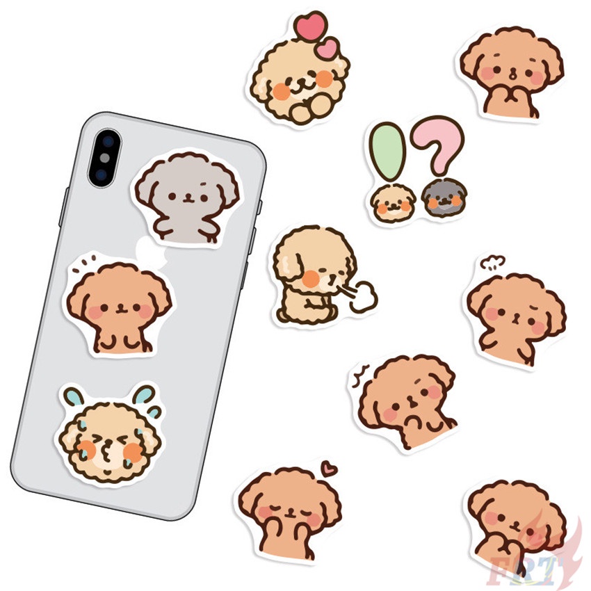❉ Cute Fluffy Dog . Kawaii Pets Poodle Series 01 Funny Emoji Stickers ❉ 50Pcs/Set Waterproof DIY Fashion Decals Doodle Stickers