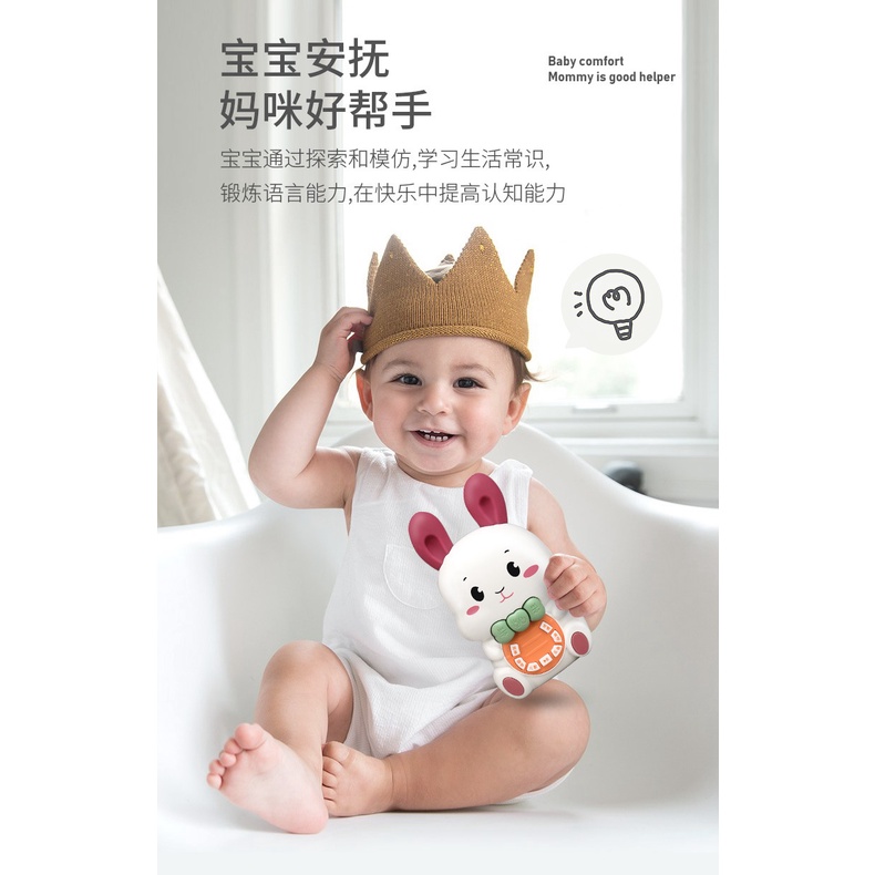 Máy Kể Chuyện Đa Năng Phát Sáng Hình Thỏ Dễ Thương Cho Bé