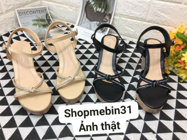 SANDAL XUỒNG GVC Đế Vân Gỗ Quai Nhỏ Vắt Chéo {X01}