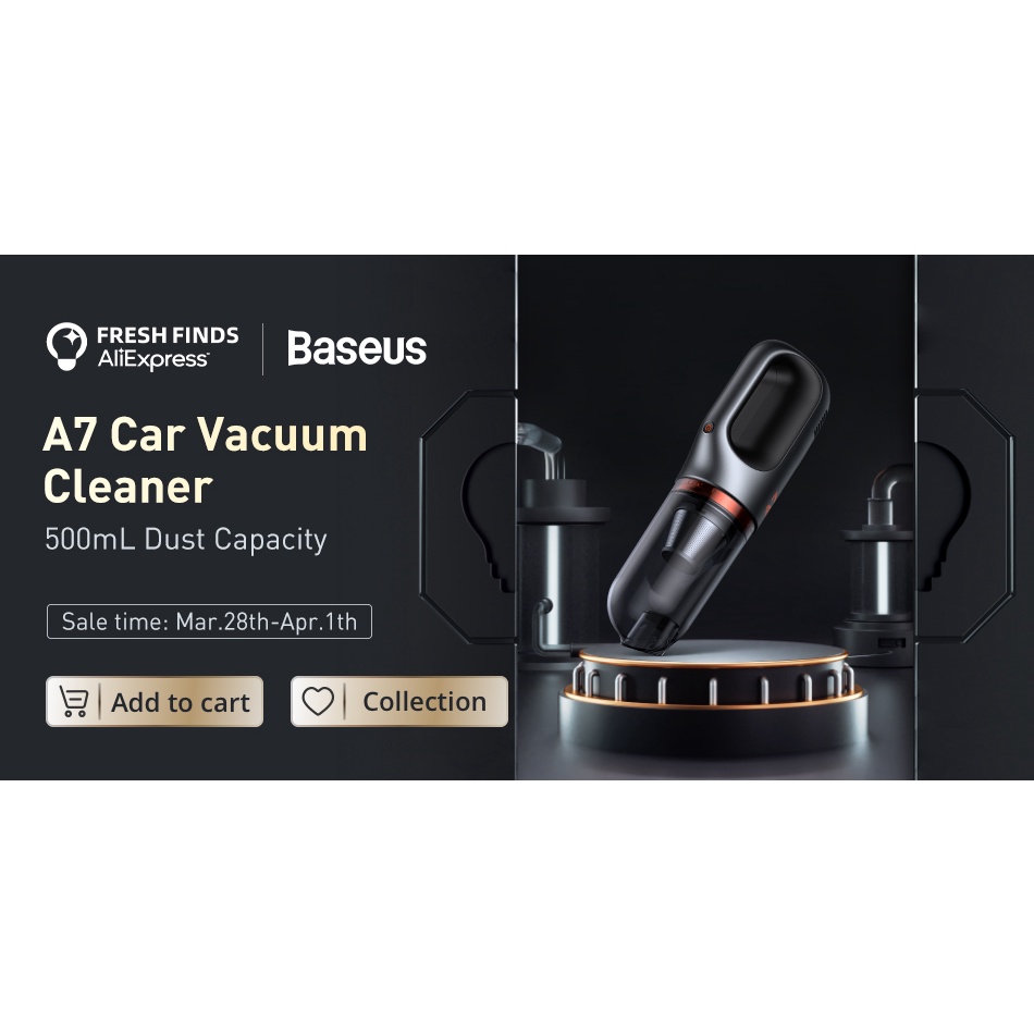 Set 2 Bộ Lọc HEPA Nano Cho Máy Hút Bụi Xe Hơi A7 6000Pa Hiệu Baseus