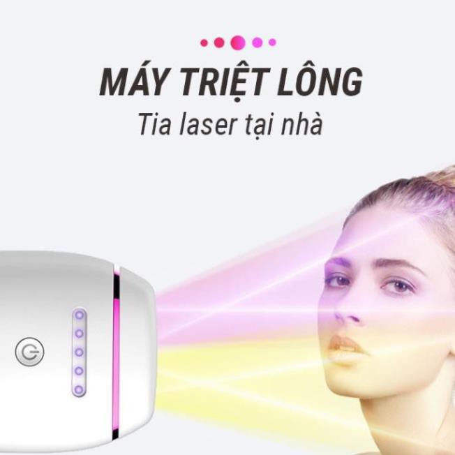 Máy triệt lông vĩnh viễn [BH 1 NĂM] công nghệ laser trẻ hóa làn da [TẶNG] Gel triệt lông, Kính bảo vệ mắt, Dao cạo lông