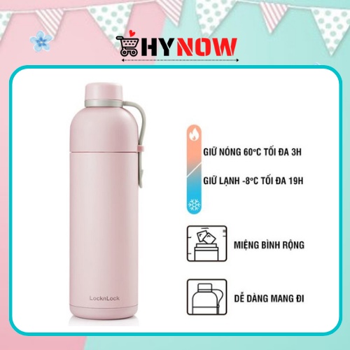 LHC4267PIK - Bình Giữ Nhiệt LocknLock Belt Bottle 490ml Mẫu Mới