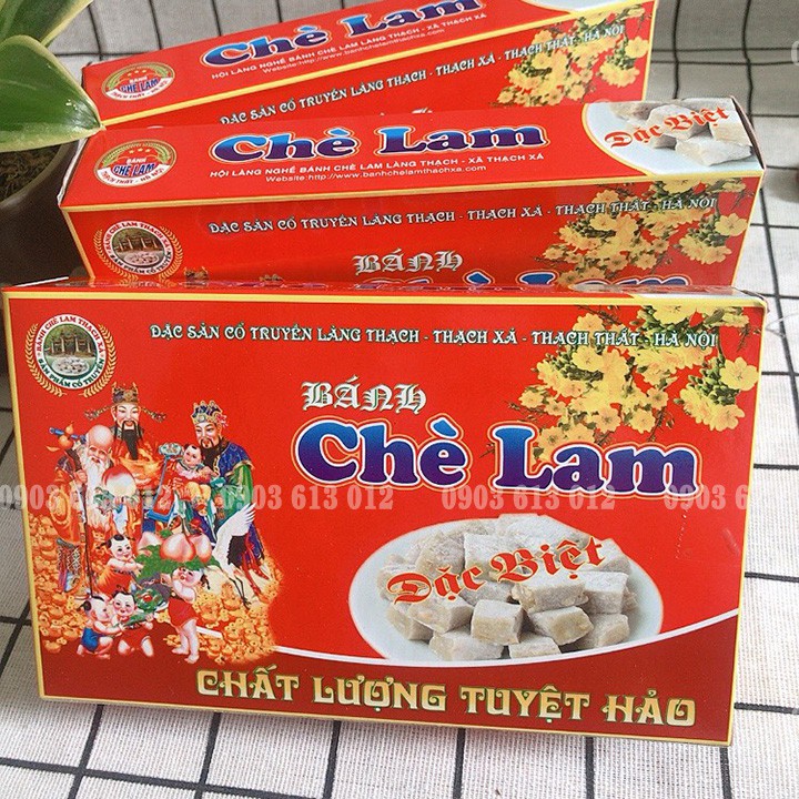 3 Hộp Chè lam Thạch Xá, Bánh Đặc sản Hà Nội cổ truyền làm chính hãng (Loại 300G)