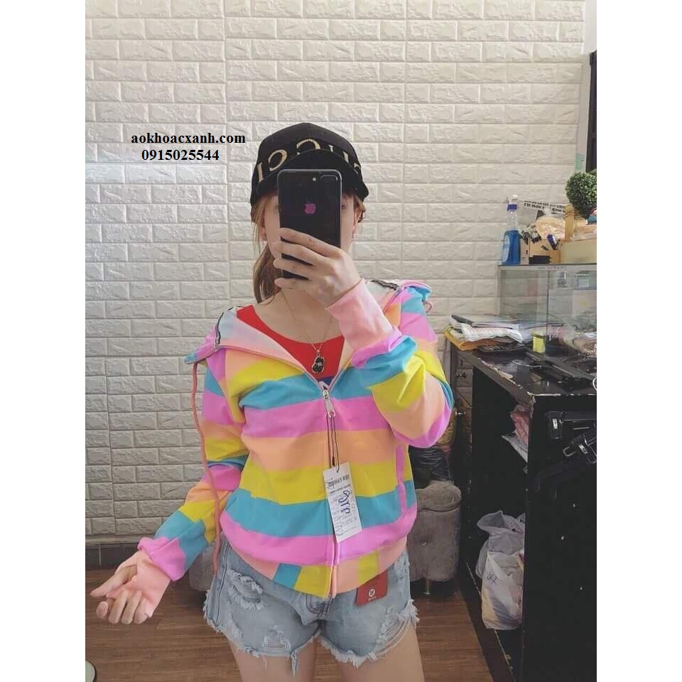 ÁO KHOÁC THUN DA CÁ 7 SẮC CẦU VÒNG